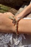 Laundry B Free Spirit Stretch Stacker Bracelet Angel Heart & Tassel Gold